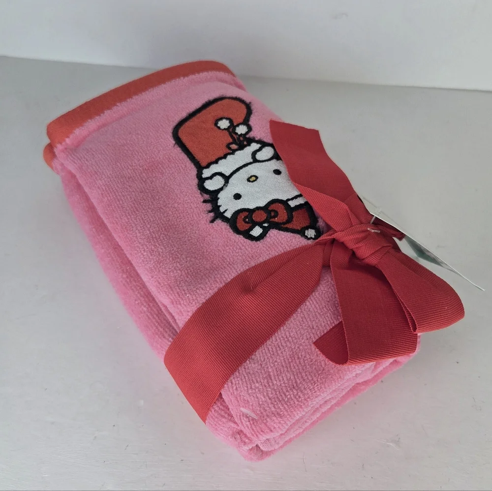 Hello Kitty Pink Kitchen Or Bath Hand Towels Red Christmas Stocking